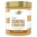 Dove Beauty Body Sugar Scrub Coconut Milk & Sugar Lychee 15oz - Imperfect Container