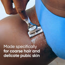 Venus For Pubic Hair and Skin Value Pack Razor Handle + 4 Blade Refills - Imperfect Box