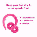 MakeUp Eraser Drip Eraser Head Band/Wrist Guards 3ct - New