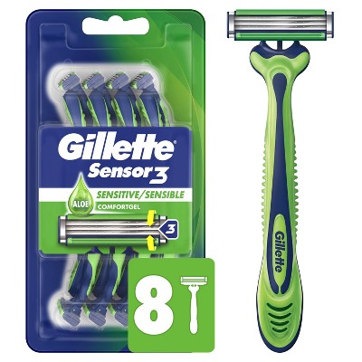 Gillette Sensor3 Sensitive Men's Disposable Razors 8ct - Imperfect Box