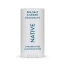 Native Solid Deodorant for Men & Women Sea Salt & Cedar Aluminum-Free 2.65oz - Imperfect Container