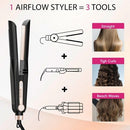 NICEBAY Airflow Styler, Titanium Hair Straightener & Curling Iron with Cooling Air Vents, 5 Temps, Dual Voltage & Auto Shutoff - Imperfect Box