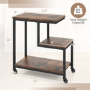 G-shaped Side Table 3-Tier Mobile End Table with Open Shelves