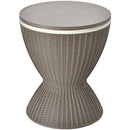 3 in 1 8 Gallon Patio Rattan Cooler Bar Table with Adjust Ice Bucket-Black