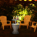 3 in 1 8 Gallon Patio Rattan Cooler Bar Table with Adjust Ice Bucket-Black