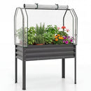 Galvanized Raised Garden Bed with Legs and Greenhouse Cover for Vegetable Flower