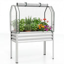 Galvanized Raised Garden Bed with Legs and Greenhouse Cover for Vegetable Flower