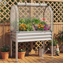 Galvanized Raised Garden Bed with Legs and Greenhouse Cover for Vegetable Flower