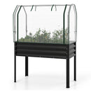 Galvanized Raised Garden Bed with Legs and Greenhouse Cover for Vegetable Flower