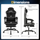 Gaming Chair Height Adjustable Computer Chair with Headrest Lumbar Support Linkage Armrests-Black