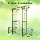 Garden Arbor with Gate and Planter Boxes Heavy Duty Metal Arch with Side Trellis