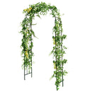 7.5 Feet Metal Garden Arch for Climbing Plants and Outdoor Garden Decor-Black
