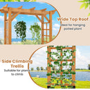 7/7.5 Feet Garden Arch Wooden Arbor Outdoor Wood Trellis for Climbing Plants