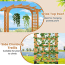 7/7.5 Feet Garden Arch Wooden Arbor Outdoor Wood Trellis for Climbing Plants