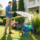 Garden Hose Reel Cart with 2 Wheels and Storage Basket