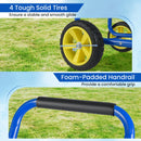 Garden Hose Reel Cart Metal Hose Cart with 4 Wheels and Storage Basket