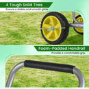 Garden Hose Reel Cart Metal Hose Cart with 4 Wheels and Storage Basket