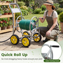 Garden Hose Reel Cart 4 Wheels Heavy-Duty Metal Water Hose Organizer Portable
