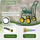 Garden Hose Reel Cart 4 Wheels Heavy-Duty Metal Water Hose Organizer Portable