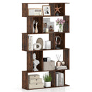 Geometric Bookshelf 5-Tier Bookcase with Open Shelves and Closed-back Cubes