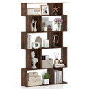 Geometric Bookshelf 5-Tier Bookcase with Open Shelves and Closed-back Cubes