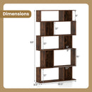 Geometric Bookshelf 5-Tier Bookcase with Open Shelves and Closed-back Cubes