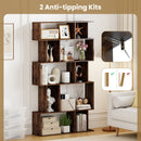 Geometric Bookshelf 5-Tier Bookcase with Open Shelves and Closed-back Cubes