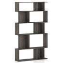 Geometric Bookshelf 5-Tier Bookcase with Open Shelves and Closed-back Cubes