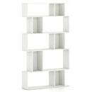 Geometric Bookshelf 5-Tier Bookcase with Open Shelves and Closed-back Cubes