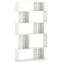 Geometric Bookshelf 5-Tier Bookcase with Open Shelves and Closed-back Cubes