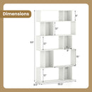 Geometric Bookshelf 5-Tier Bookcase with Open Shelves and Closed-back Cubes