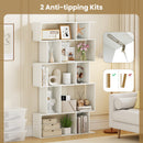 Geometric Bookshelf 5-Tier Bookcase with Open Shelves and Closed-back Cubes
