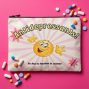 GetBullish Antidepressants! Canvas Zipper Pouch 9.5" x 7" | Cosmetics Bag or Pencil Case