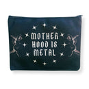 GetBullish Motherhood is Metal Canvas Zipper Pouch 9.5" x 7" | Cosmetics Bag or Pencil Case