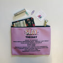 GetBullish Slay the Day Canvas Zipper Pouch 9.5" x 7" | Cosmetics Bag or Pencil Case