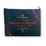 GetBullish Vagina Supplies Blood Bath Canvas Zipper Pouch 9.5" x 7" | Cosmetics Bag or Pencil Case