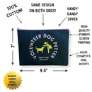 GetBullish Volunteer Dog Petter Canvas Zipper Pouch 9.5" x 7" | Cosmetics Bag or Pencil Case