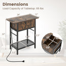 End Table with Charging Station USB Ports Outlets and Flip Top