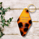 Girl Boss But For Sleep and Snacks Funny Motel Keychain in Tortoise Shell