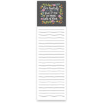Give Yourself The Best Of You List Notepad with Floral Design | 9.5" x 2.75" | Holds to Fridge with Strong Magnet