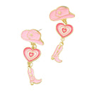 Glamour Cowgirl Boot and Hat Dangle Earrings