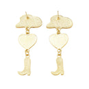 Glamour Cowgirl Boot and Hat Dangle Earrings