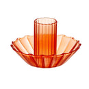 Glass Candle Holder in Red | Aesthetic Tinted Glass Taper Candle Sticks Candlestick Base