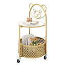 Modern Sofa Side Table on Lockable Wheels for Living Room Bedroom Study