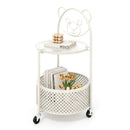 Modern Sofa Side Table on Lockable Wheels for Living Room Bedroom Study