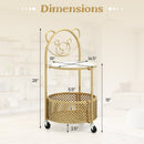 Modern Sofa Side Table on Lockable Wheels for Living Room Bedroom Study