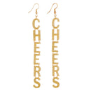 Glittery Cheers Letter Hook Earrings | Dangle Acrylic Novelty Jewelry
