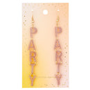 Glittery Party Letter Hook Earrings | Dangle Acrylic Fashion Jewelry