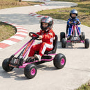 Go Kart for Kids 4 Wheels Pedal with Adjustable Seat and Multi-Terrain Wheels