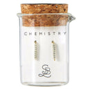 Gold Plated Pewter Chemistry Earrings | In a Glass Vial for Gift Giving